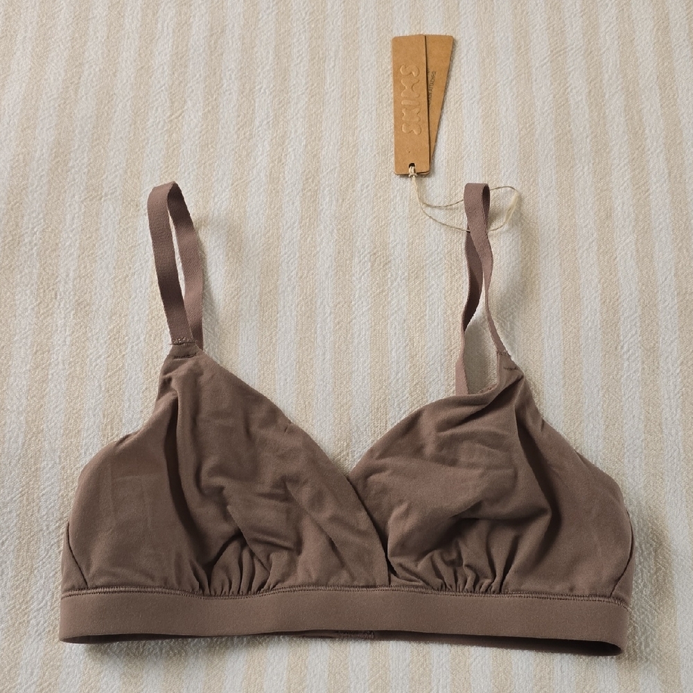SKIMS Fits Everbody Crossover Bralette Size:XS Umber